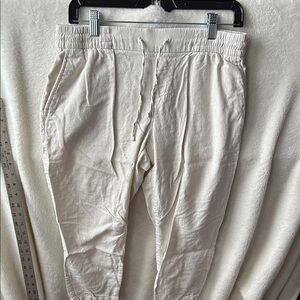 Old navy women capri tie Cream linen Pants
